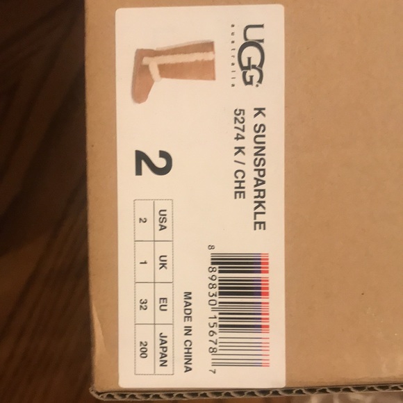 Girls UGG Boots (size2) K SUNSPARKLE 5274 K/CHE - Picture 4 of 5